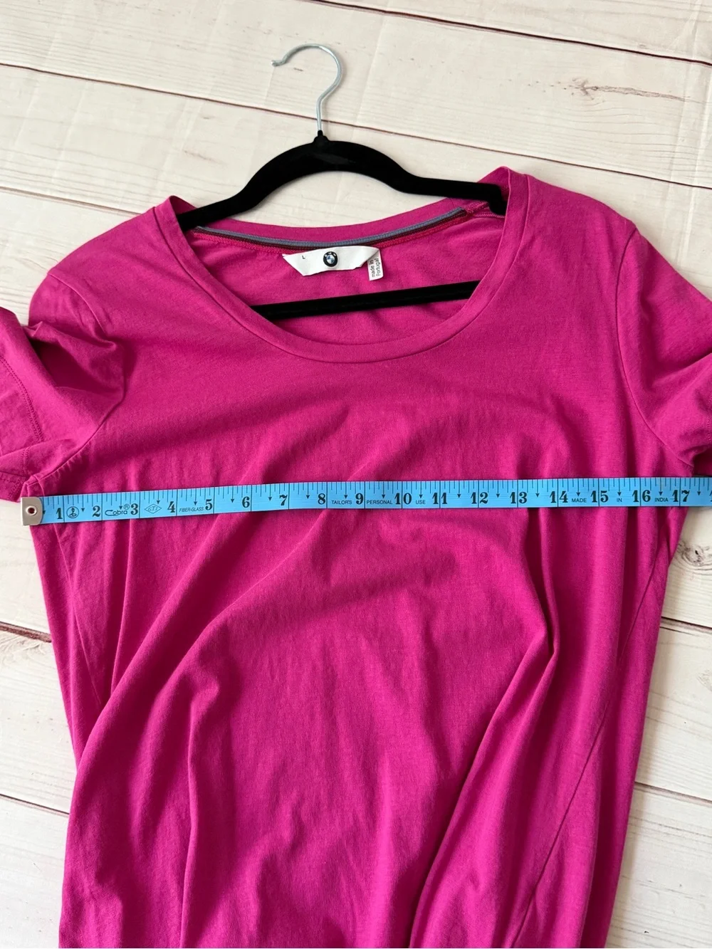 BMW Women’s Short-Sleeve Scoop Neck Top - Fuchsia Pink - Picture 5 of 6